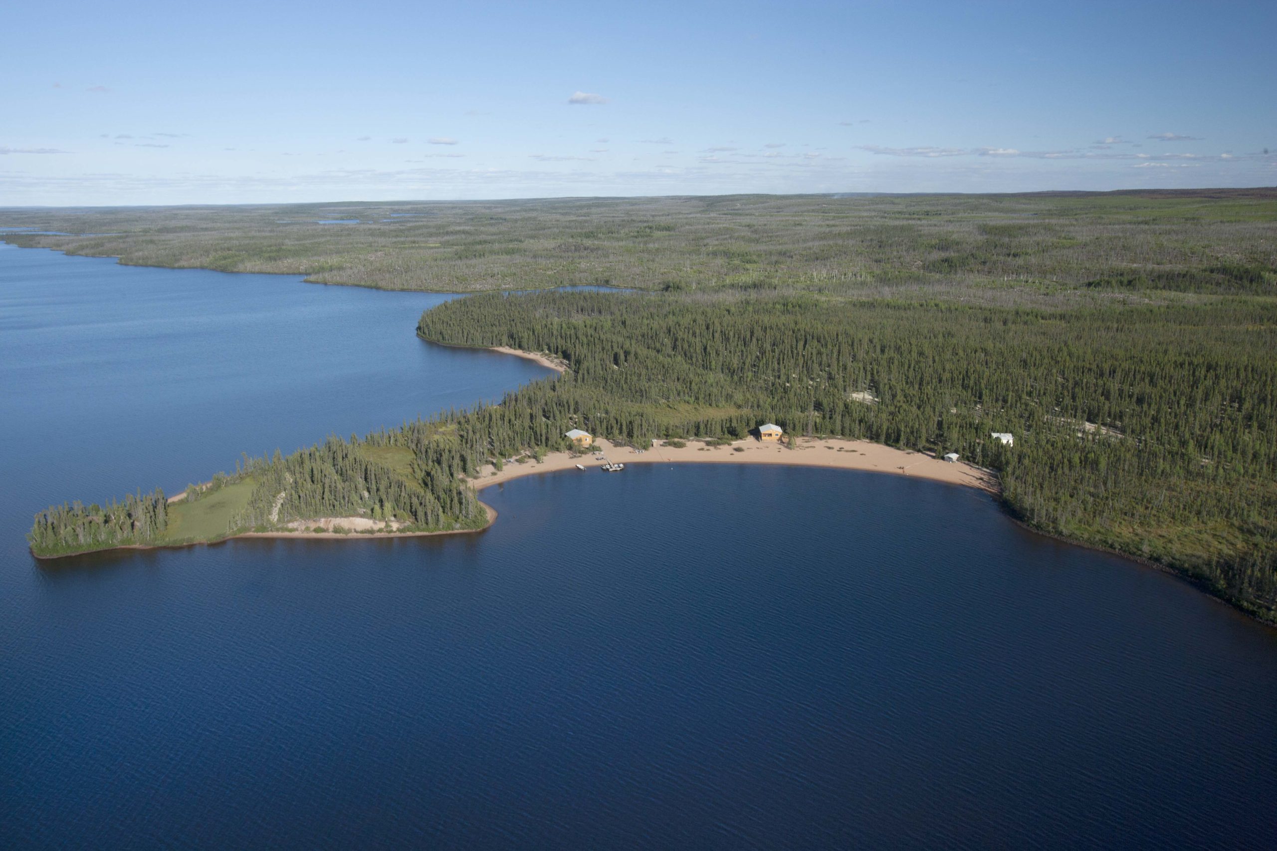 aerial view of the Stevens-Nicklin Lake outpost
