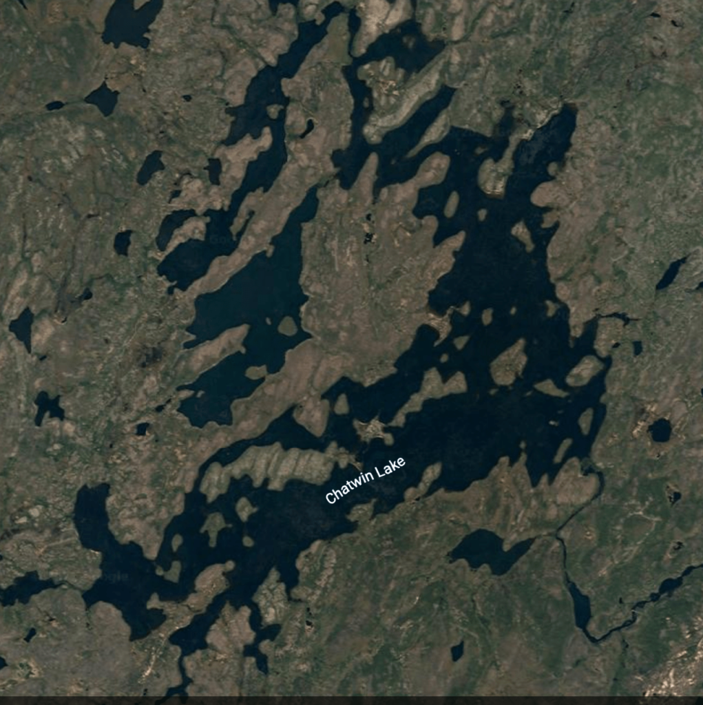 screenshot of a map of Chatwin Lake
